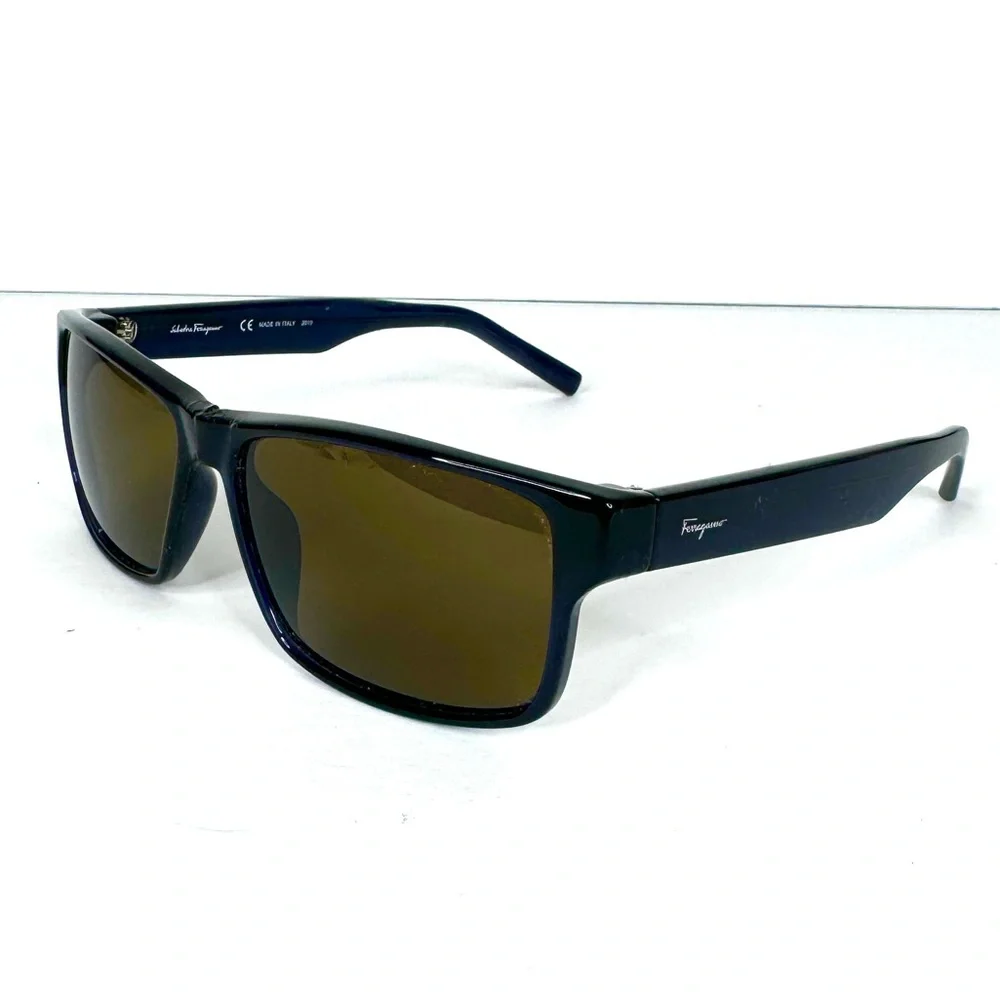 SALVATORE FERRAGAMO 57mm Square Sunglasses Blue Made in Italy Style SF960S